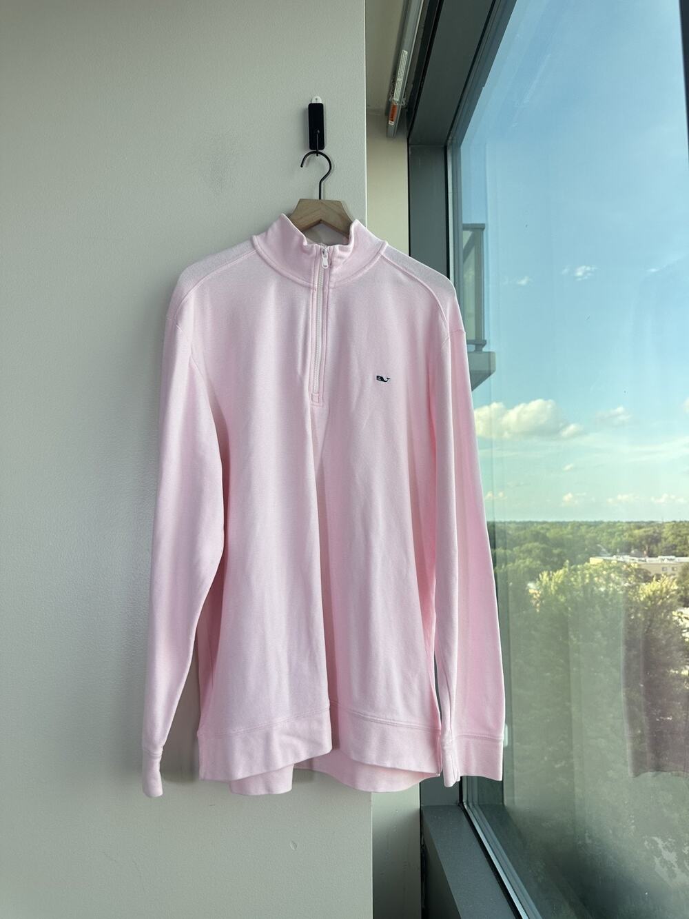Vineyard Vines Pullover Pink Saltwater 1/4 Zip Pique Knit Pima Cotton Sz XL
